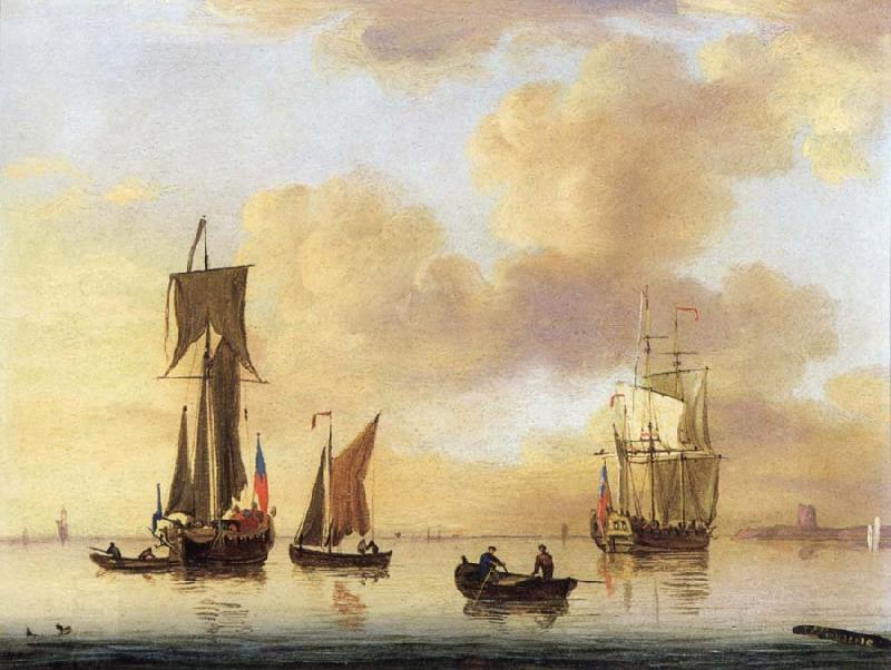 Francis Swaine A royal yacht and small naval ship in a calm China oil painting art